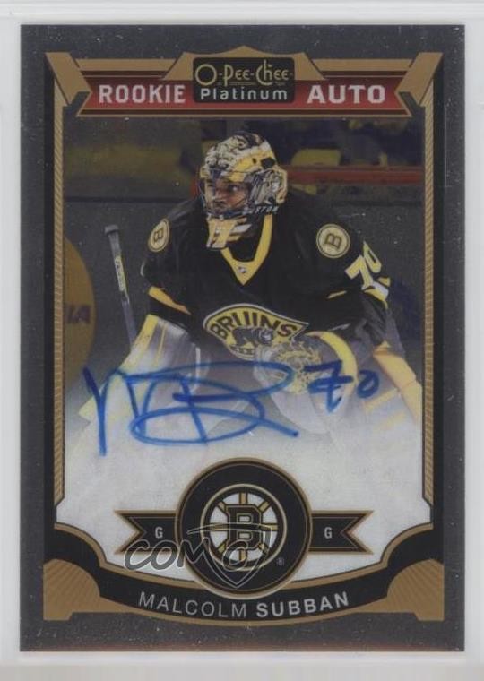 2015-16 O-Pee-Chee Platinum Rookie Auto Malcolm Subban #161 Rookie Auto RC 4f5