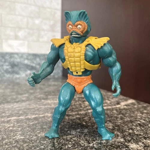 Vintage 1981 MOTU Mer-Man Masters of the Universe Figure He-Man Mattel Armor