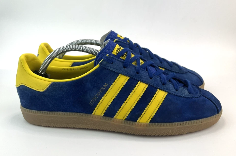 Adidas Stockholm 2021 Herren Sneaker Turnschuhe Blau Gelb Gummi Turnschuhe UK 8,5 - Bild 2 von 4