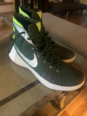 Nike High Top Green White Neon Yellow Basketball Sneakers Lace Up Rubber