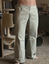 Vintage Levi  s Women Herringbone Bell Bottom Pants TAB TWILLS 12 M Metal Buttons