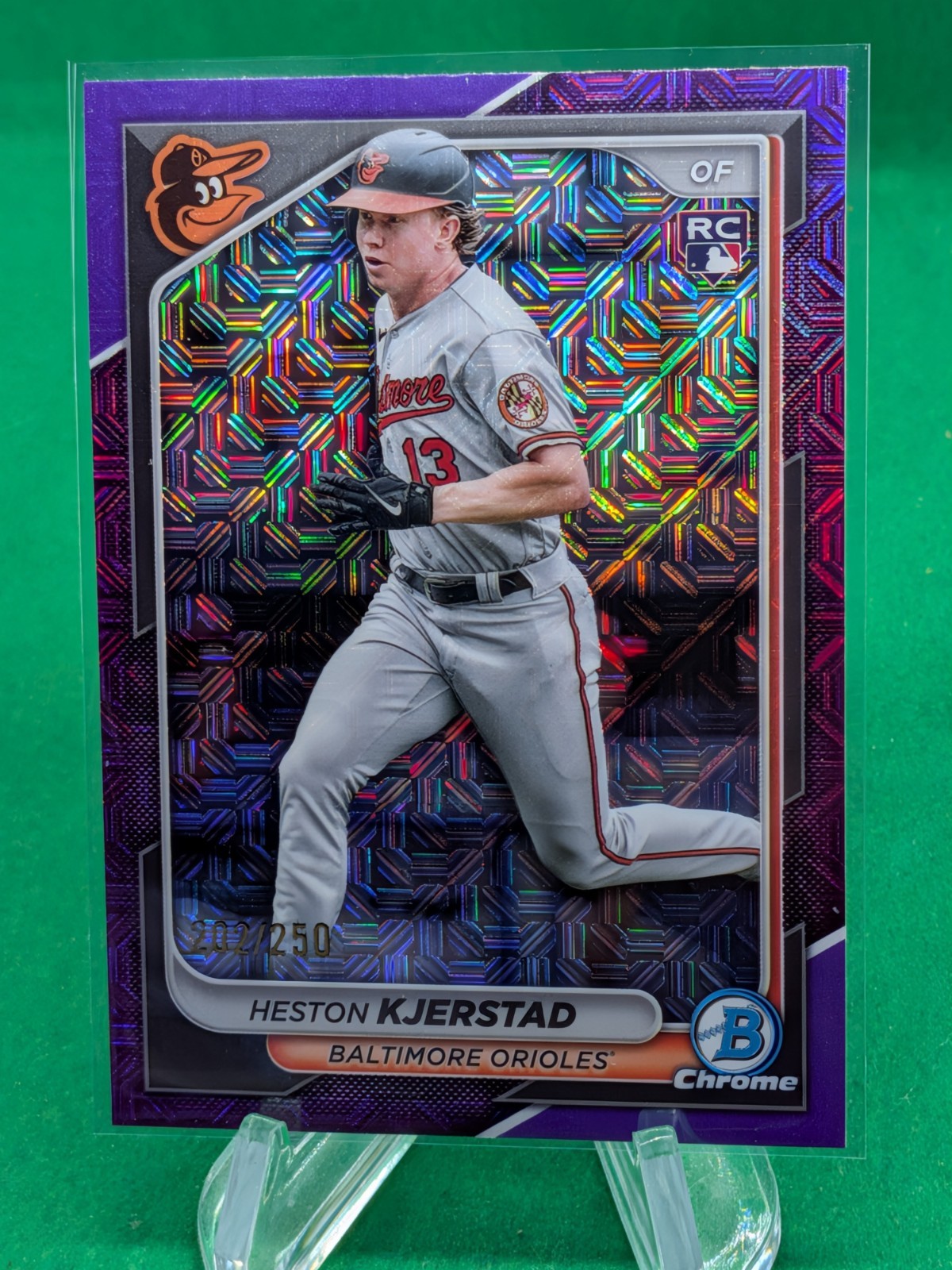 Heston Kjerstad 2024 Bowman Chrome #44 Purple Mojo Refractor /250 RC