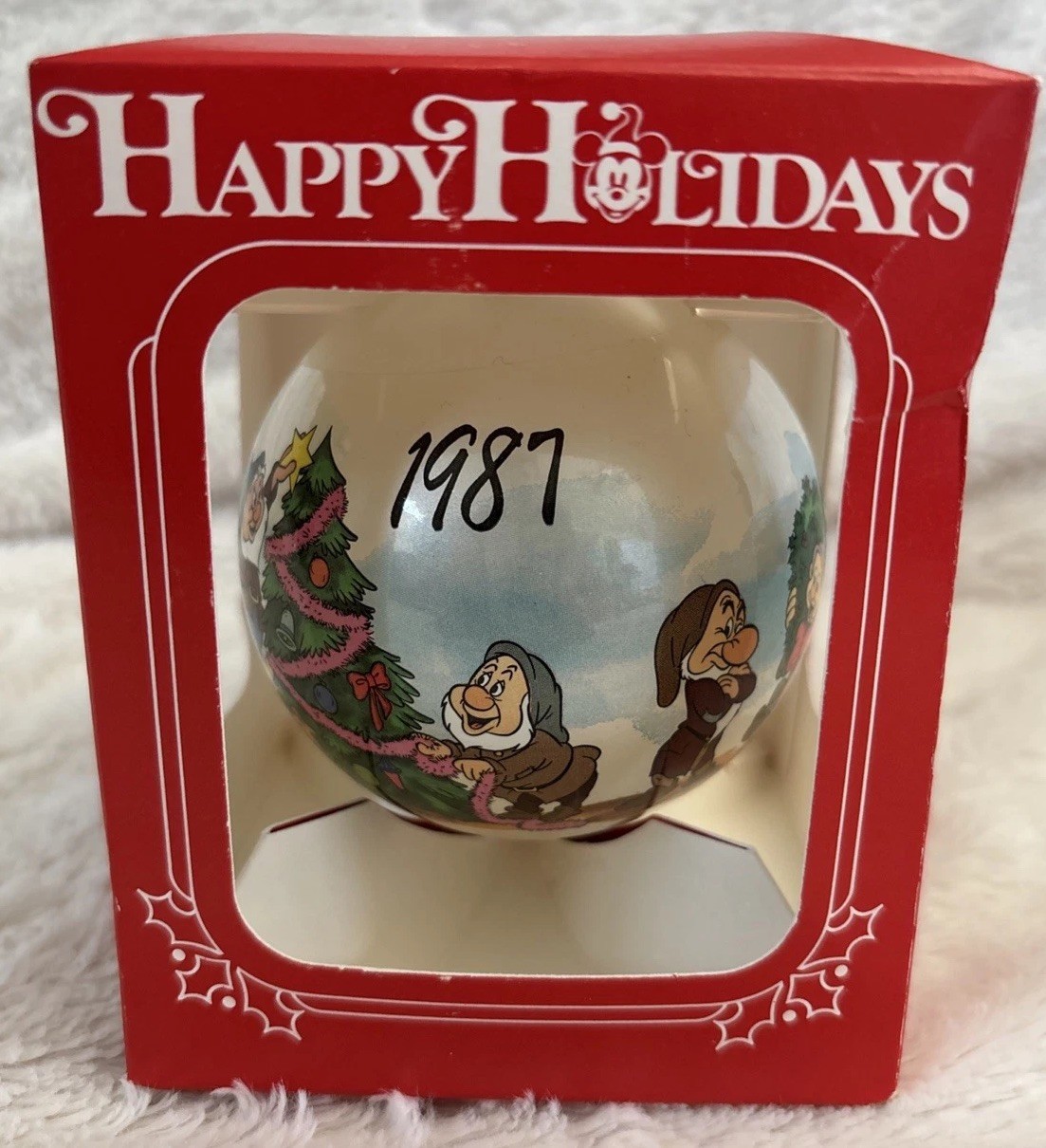 Vintage 1987 Disney Snow White and Seven Dwarfs Christmas Ornament