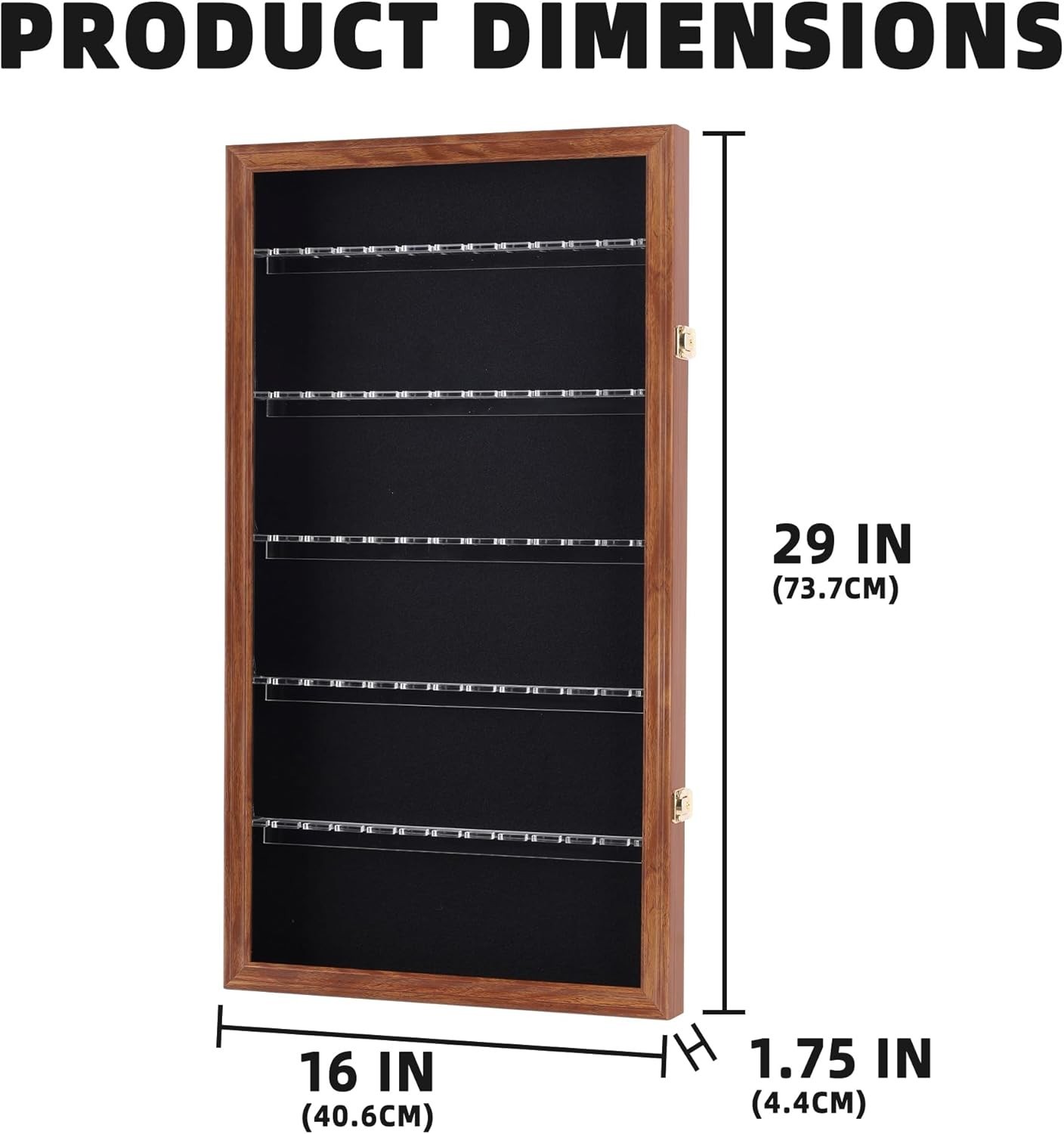 DisplayGifts 60 Souvenir Spoon Tea Display Case Rack Holder Wall Small, Walnut