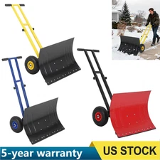 Heavy Duty Snow Shovel with Wheels Snow Pusher Rolling Snow Removal Tool 29"Wide