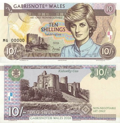 Matej Gabris England 10 Shillings 2026 UNC Diana Fantasy Banknote MG 00000 - Image 1 of 4