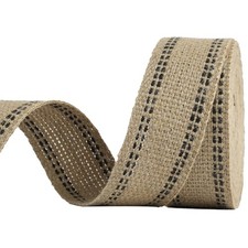 Upholstery Jute Black Webbing 2 Inch Craft Jute Webbing Burlap with Black Stitch