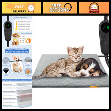 Electric Pet Heating Pad for Dogs  Cats - Waterproof, Chew Resistant, Adjustabl