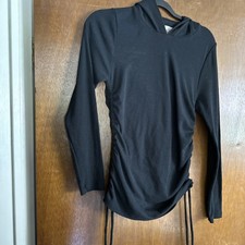 Chasor Size S Cw9124 Black hoodie pullover ribbed tee