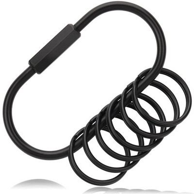 ChunlongFour Brass Key Rings Screw Lock Organizer Medium, Black M