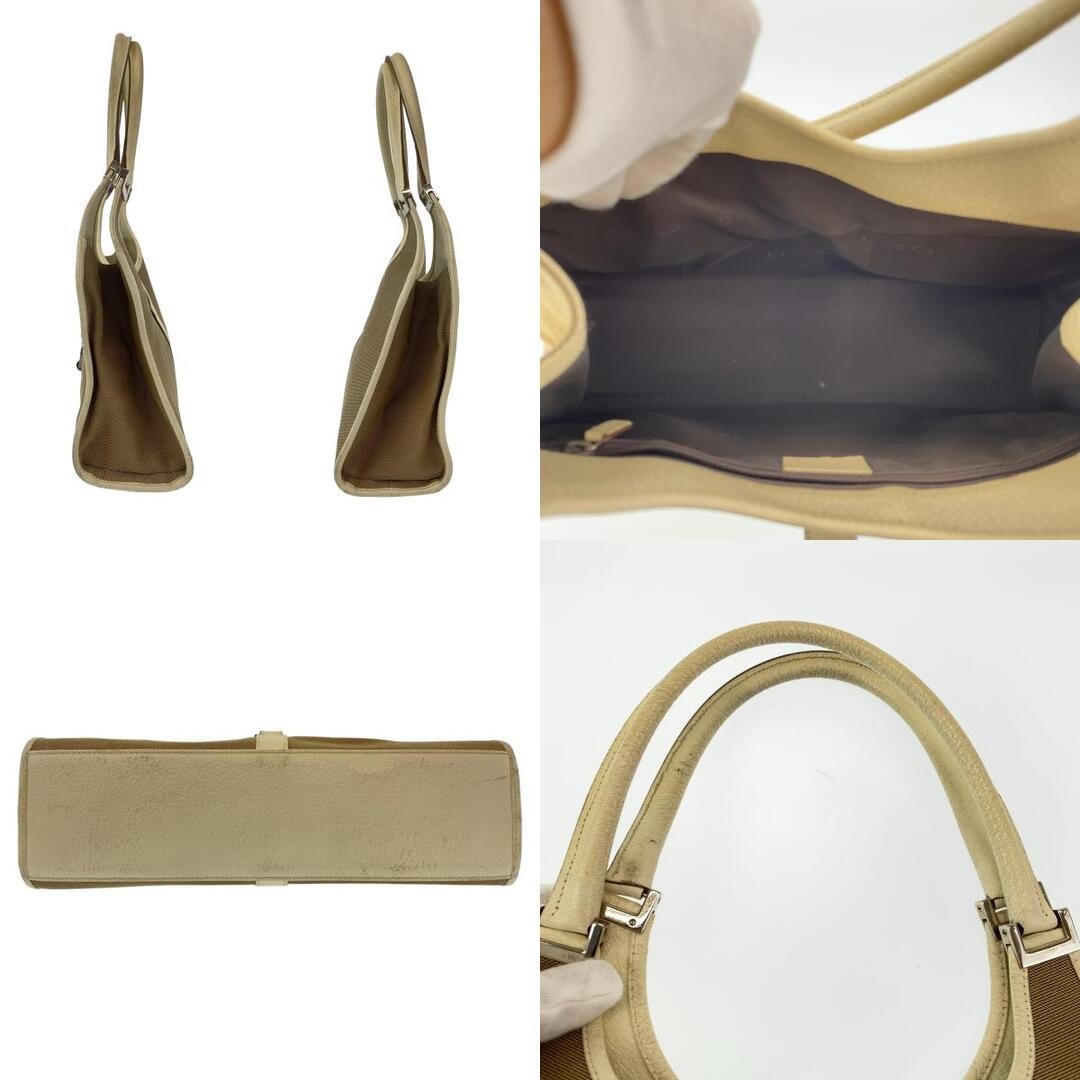 Gucci Jackie Shoulder Bag Beige White Silver Canvas Used thumbnail 4