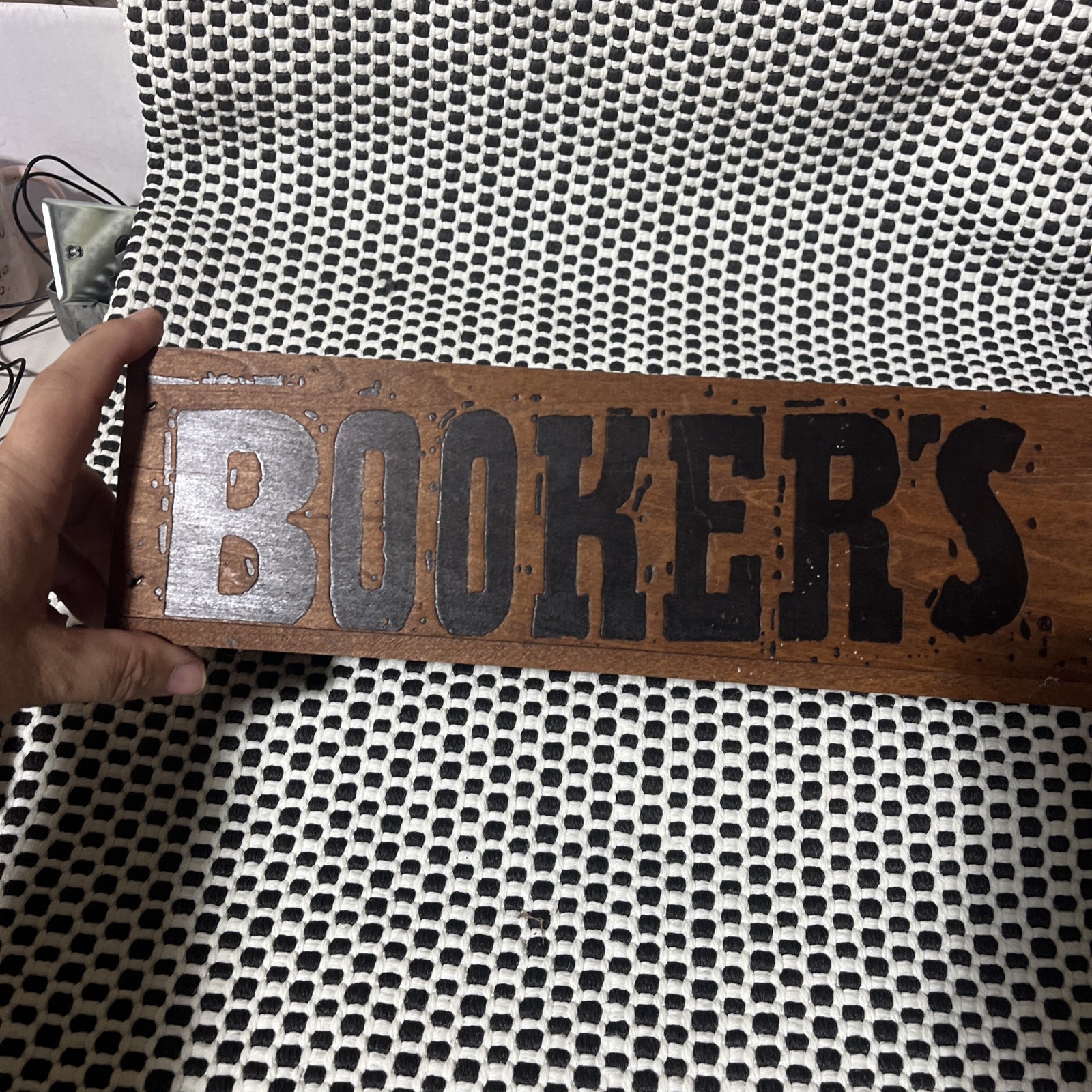 Bookers Uncut Unfiltered Bourbon Wooden Wood Bottle Storage Box Bar Advertising 