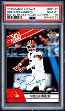 2025 PANINI INSTANT NFL RATED ROOKIE RETRO AUTO SHEDEUR SANDERS RC 15/99 PSA 10