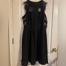 NWT City Chic Black A-Line Fine Lace Cocktail Dress 16 Formal Party Whimsigoth