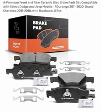 A-Premium Front & Rear Ceramic Brake Pads for Dodge Durango Jeep Grand Cherokee