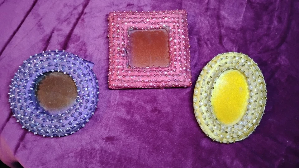 Mini marcos Pier 1 rosa púrpura y amarillo con cuentas Shabby Core idea de regalo para niñas/adolescentes Foto 4 de 4