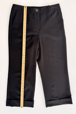 Talbots Black Cuff Dress Pants Thick High Quality Size 12P Straight Fit Office