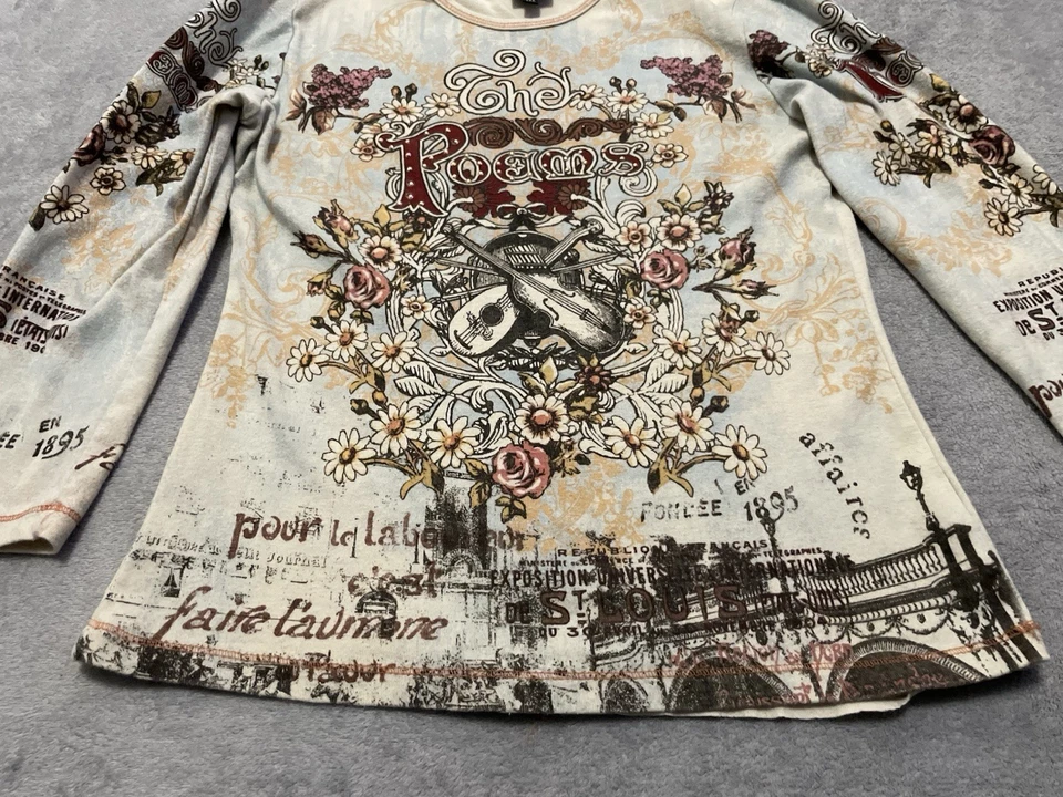 Camisa De Colección Suzie In The City PL Beige Y2K Vaquera Occidental Caballos Estrás Foto 2 de 4