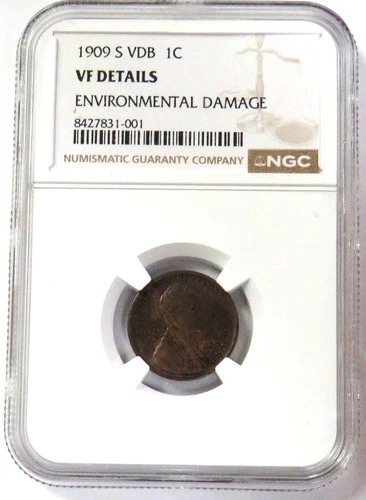 1909 S VDB KEY DATE LINCOLN WHEAT CENT 1C NGC VF DET
