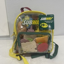 SUBWAY Sandwich Artist 23 Piece Activity Set in Backpack Pretend Food Toy