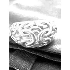 VINTAGE 925 STERLING SILVER BYZANTINE DOME BRAIDED BAND RING Size 12.5