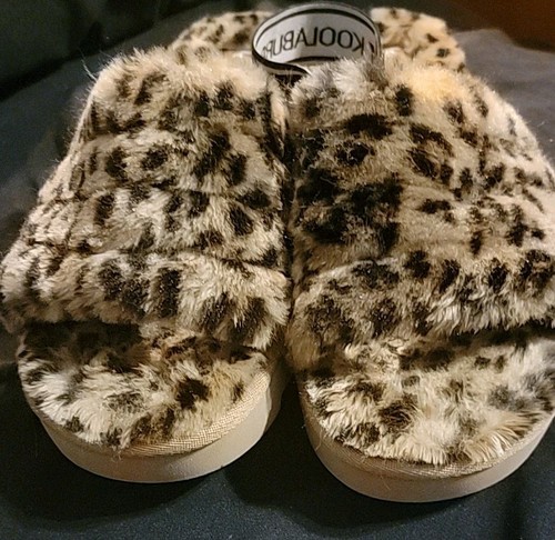 UGG Fluff Yeah gepunktet braun Gepardenmuster Slipper Sandalen Größe 11 Fellschuhe - Bild 11 von 12