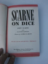 Incredible RARE 1945 1st Edition SCARNE ON DICE Military Edition SCARNE/ RAWSON