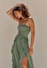 Free People Free-est Myra Maxi Dress (detachable straps) Green - X-SMALL - BNWOT
