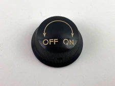 1.5" Bakelite Knob Black Control ON OFF Radio Replacement Part w/ Screw