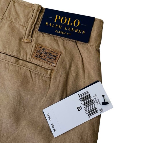 Polo Ralph Lauren Men's 8.5-Inch Classic Fit Linen-Cotton Shorts Beige Size 40 - Picture 8 of 10