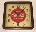 Vintage COCA COLA Wood Frame SELECTO Clock Advertising Sign
