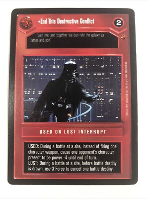 END THIS DESTRUCTIVE CONFLICT - Star Wars CCG 1997 Lucasfilm Playing Card Game