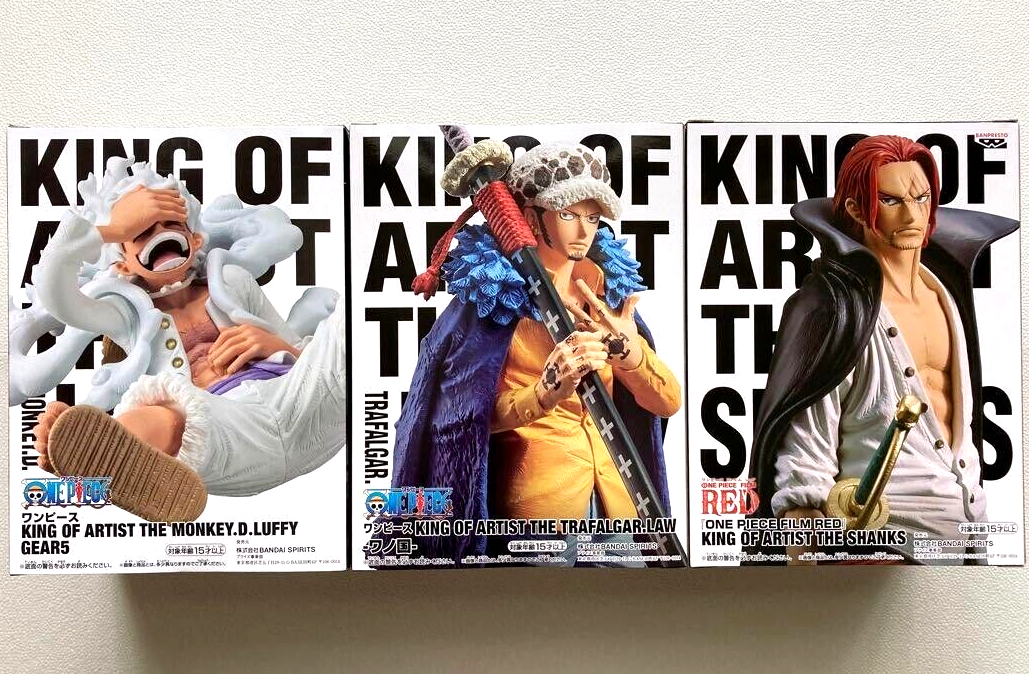 One Piece Luffy Gear5 Trafalgar Law Shanks Figure set King of 