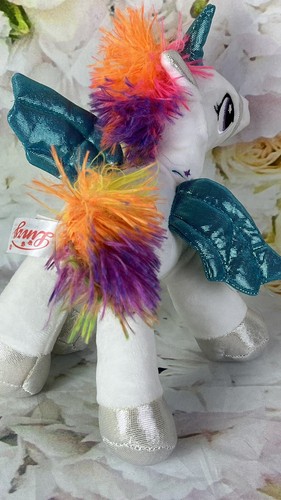 Unicorn Rainbow Hair Plush Shooting Star Linzy Stuffed Animal White Metallic - Picture 11 of 15