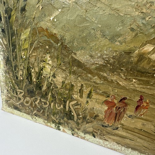 VTG SIGNED JOHN BORDIUK (20th cent, Hillside/TEXTURED IMPASTO OIL PAINTING - Picture 2 of 8