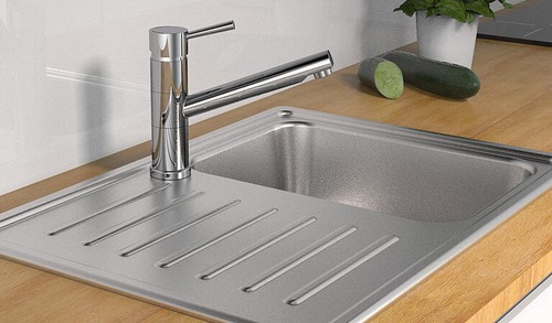Niederdruck Küchenarmatur Spültisch Armatur Spülbecken Wasserhahn Auslauf lang - Bild 3 von 4