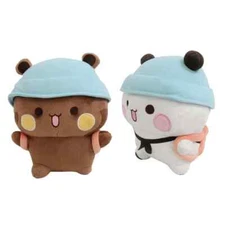 2pcs New Bubu and Dudu Panda Plush Cute Cartoon Panda Bear Doll Stuffed Soft