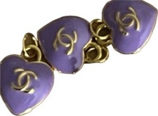 Chanel Purple Heart CC Charm Pendant 21mm 4 Charms