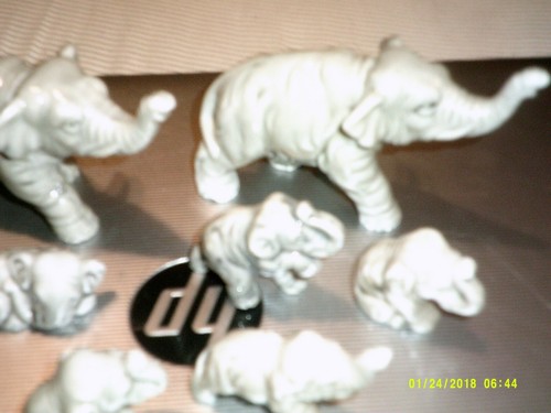 Herd Of Elephants Figurines 12 Pcs. 2 Large & 10 Babies Japan perfect condition. - Picture 6 of 8