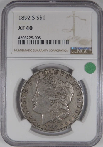 1892-S $1 NGC XF 40 Silver Morgan Dollar [005]