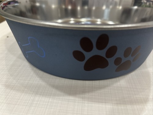 Loving Pets Bella Dog Bowl Metallic Blueberry Large New - Picture 3 of 3