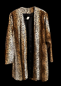 faux leopard swing coat