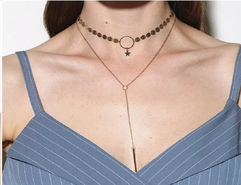 Silver sequin deals choker
