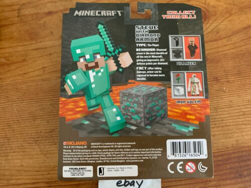 New Minecraft Overworld Steve with Diamond Armor 2.75" Figure Series #2 Jazwares - Picture 3 of 3