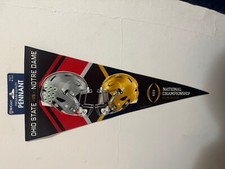 OHIO STATE BUCKEYES NOTRE DAME IRISH NCAA CHAMPIONS DUELING PENNANT 12