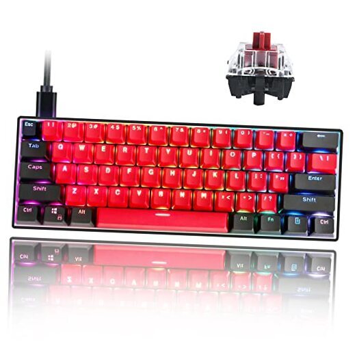 Sk61 60% Compact Mechanical Keyboard with Gateron Optical Red Linear Switches MILAN Edition