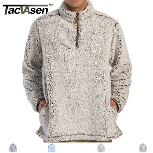 Zip Sherpa Pullover Sweater Shirt 