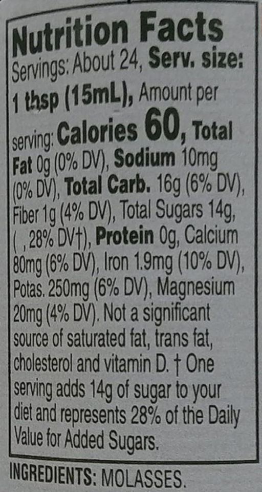 Unsulphured Molasses, Full Flavor, 12 Ounce eBay