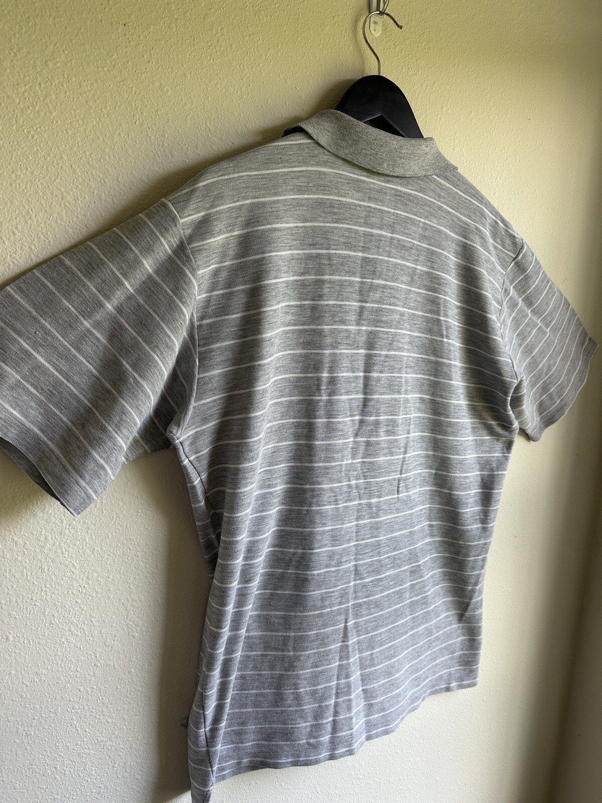 Lacoste Men's XL  Gray Polo Shirt Stripe Embroidery Logo thumbnail 12