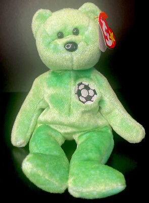 Ty Beanie Baby Kicks the Soccer Bear Push Toy